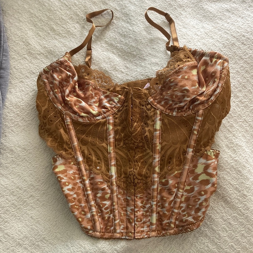 Urban Outfitters Brown Lace Corset Top